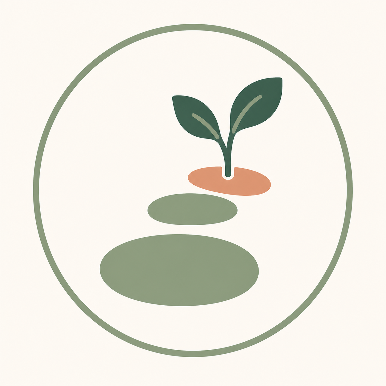 Small Steps Of Change plant growing from stepping stones logo